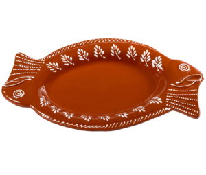 Travessa de Barro em Forma de Peixe Baixa 51cm